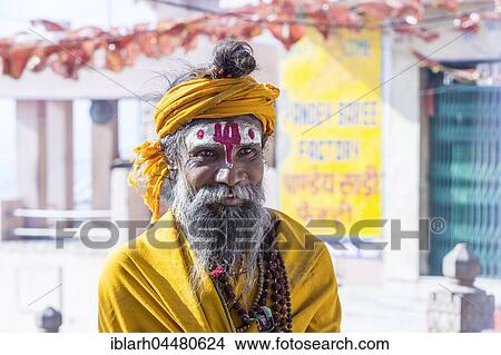 Sadhu, holy man, portrait, Varanasi, Uttar Pradesh, India, Asia View Large Photo Image Picture - Sadhu, holy man, portrait, Varanasi, Uttar Pradesh, India, Asia. Fotosearch