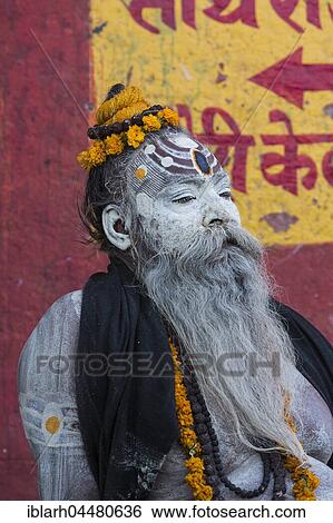 Sadhu, holy man, portrait, Varanasi, Uttar Pradesh, India, Asia View Large Photo Image Stock Photograph - Sadhu, holy man, portrait, Varanasi, Uttar Pradesh, India, Asia. Fotosearch