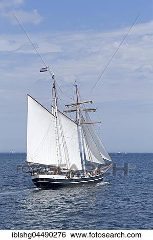 Stock Photograph - Sailboat Banjaard, Kieler Woche, Kiel fjords, Kiel, Schleswig-Holstein, Germany, Europe. Fotosearch