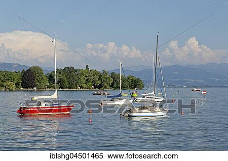 Stock Photography - Sailboats, Lake Constance, Bavaria, Germany, Europe. Fotosearch