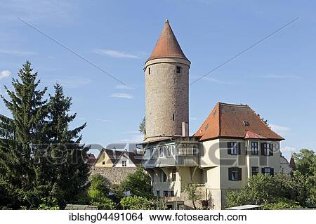 Salwartenturm at the city wall, Dinkelsbühl, Middle Franconia, Bavaria, Germany, Europe View Large Photo Image Picture - Salwartenturm at the city wall, Dinkelsbühl, Middle Franconia, Bavaria, Germany, Europe. Fotosearch