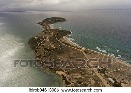Stock Photography - San Giovanni di Sinis with Capo San Marco, Sardinia, Italy, Europe. Fotosearch