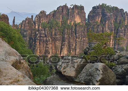 Schrammsteine, Saxon Switzerland, Elbe Sandstone Mountains, Saxony, Germany, Europe View Large Photo Image Stock Photo - Schrammsteine, Saxon Switzerland, Elbe Sandstone Mountains, Saxony, Germany, Europe. Fotosearch