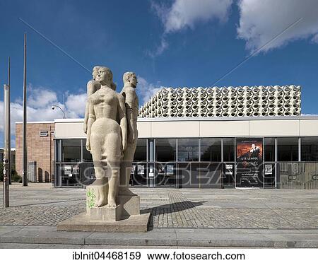 Stock Photo - Sculptural group in front of City Hall, Chemnitz, Saxony, Germany, Europe. Fotosearch
