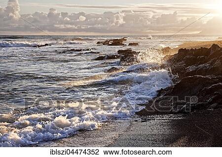 Seashore in Langaholt, evening light, Snaefellsnes peninsula, Iceland, Europe View Large Photo Image Stock Image - Seashore in Langaholt, evening light, Snaefellsnes peninsula, Iceland, Europe. Fotosearch