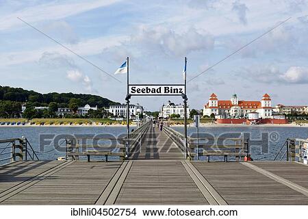 Seaside resort Binz, pier, spa hotel, Binz, Rügen Island, Mecklenburg-Western Pomerania, Germany, Europe View Large Photo Image Picture - Seaside resort Binz, pier, spa hotel, Binz, Rügen Island, Mecklenburg-Western Pomerania, Germany, Europe. Fotosearch
