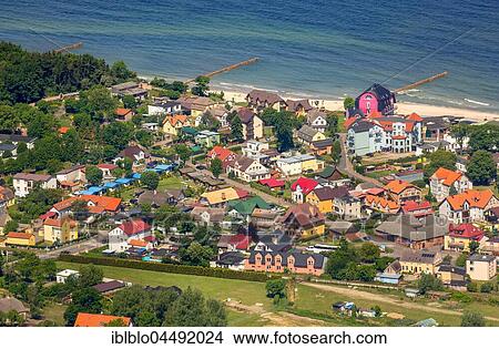 Picture - Seaside resort Niechorze, long sandy beach, The Baltic Coast, West Pomerania Province, Poland, Europe. Fotosearch