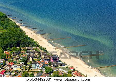 Stock Image - Seaside resort Niechorze, long sandy beach, The Baltic Coast, West Pomerania Province, Poland, Europe. Fotosearch