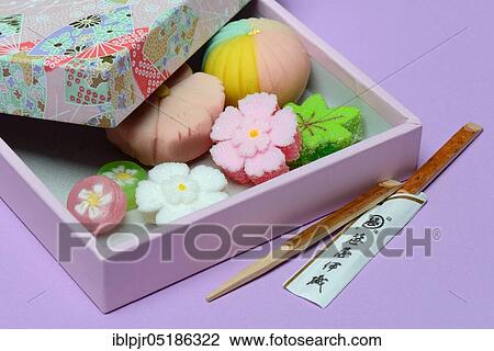 Stock Image - shi, Japanese sweets in gift box, candy, sweets. Fotosearch