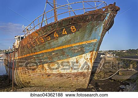 Shipwrecks of old fishing boats, Ship Graveyard, Camaret-sur-Mer, Département Finistère, Brittany, France, Europe View Large Photo Image Stock Photo - Shipwrecks of old fishing boats, Ship Graveyard, Camaret-sur-Mer, Département Finistère, Brittany, France, Europe. Fotosearch