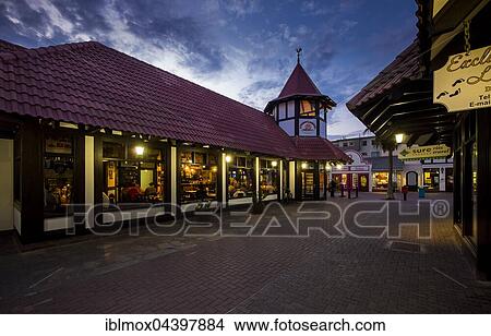 Shopping street and Swakopmund brewhouse at dusk, Swakopmund, Erongo Region, Namibia, Africa View Large Photo Image Picture - Shopping street and Swakopmund brewhouse at dusk, Swakopmund, Erongo Region, Namibia, Africa. Fotosearch