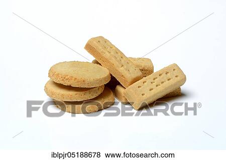Stock Photo - Shortcrust pastry, shortcrust fingers and shortcrust rounds, English butter pastry. Fotosearch