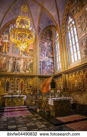 Side chapel, gothic St. Vitus Cathedral, St. Vitus Cathedral, Indoors, Prague Castle, Hradčany, Prague, Bohemia, Czech Republic, Europe View Large Photo Image Stock Image - Side chapel, gothic St. Vitus Cathedral, St. Vitus Cathedral, Indoors, Prague Castle, Hradčany, Prague, Bohemia, Czech Republic, Europe. Fotosearch