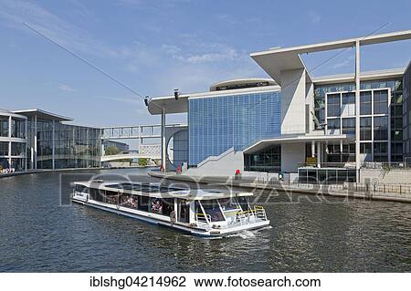 Sightseeing boat on the Spree, Marie-Elisabeth-Lüders-Haus, Government District, Berlin, Germany, Europe View Large Photo Image Stock Image - Sightseeing boat on the Spree, Marie-Elisabeth-Lüders-Haus, Government District, Berlin, Germany, Europe. Fotosearch