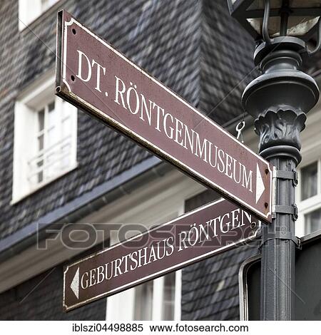 Signs, birthplace Röntgen and German Röntgen Museum, Remscheid-Lennep, Bergisches Land, North Rhine-Westphalia, Germany, Europe View Large Photo Image Stock Photography - Signs, birthplace Röntgen and German Röntgen Museum, Remscheid-Lennep, Bergisches Land, North Rhine-Westphalia, Germany, Europe. Fotosearch