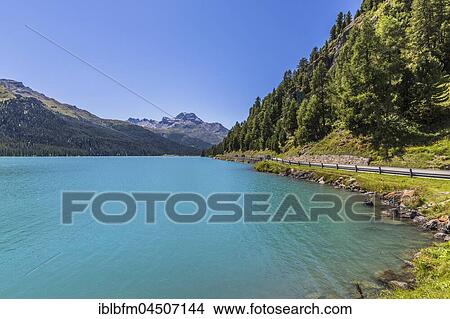 Silvaplana lake, Engadine lakeland, Piz de la Margna, 3159 m, Silvaplana, Maloja region, county Upper Engadine, Canton of Grisons, Switzerland, Europe View Large Photo Image Picture - Silvaplana lake, Engadine lakeland, Piz de la Margna, 3159 m, Silvaplana, Maloja region, county Upper Engadine, Canton of Grisons, Switzerland, Europe. Fotosearch