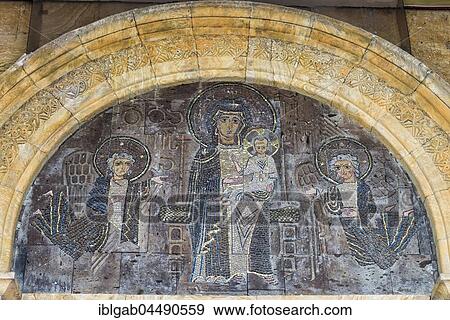 Stock Photo - Sioni Cathedral, Mosaics above the entrance, Tbilisi, Georgia, Asia. Fotosearch