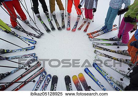 Skiers' ski tips form a circle, Trois 3 Vallees ski resort, Haute Savoie, France, Europe View Large Photo Image Stock Photography - Skiers' ski tips form a circle, Trois 3 Vallees ski resort, Haute Savoie, France, Europe. Fotosearch