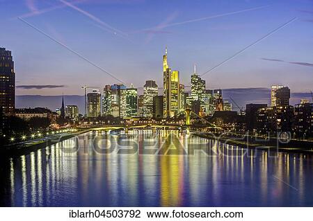 Skyline Financial District, dusk, Frankfurt on the Main, Hesse, Germany, Europe View Large Photo Image Stock Image - Skyline Financial District, dusk, Frankfurt on the Main, Hesse, Germany, Europe. Fotosearch
