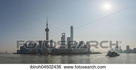 Skyline of Shanghai with Oriental Pearl Tower and Shanghai Tower, Pudong, Shanghai, China, Asia View Large Photo Image Stock Photograph - Skyline of Shanghai with Oriental Pearl Tower and Shanghai Tower, Pudong, Shanghai, China, Asia. Fotosearch