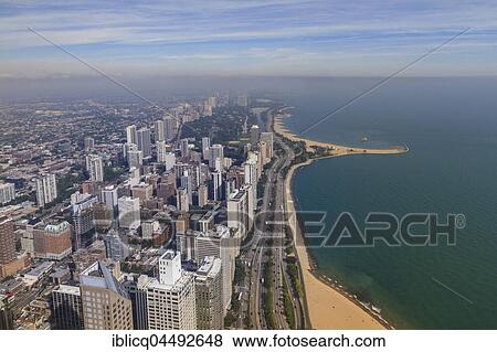Skyline with Lake Michigan, view from the John Hancock Center, Chicago, Illinois, USA, North America View Large Photo Image Stock Photo - Skyline with Lake Michigan, view from the John Hancock Center, Chicago, Illinois, USA, North America. Fotosearch