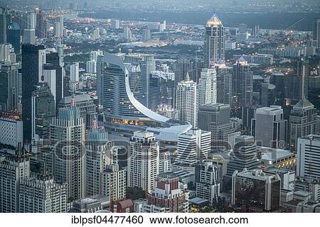 Skyline with skyscrapers, cityscape at dusk, Bangkok, Thailand, Asia View Large Photo Image Stock Image - Skyline with skyscrapers, cityscape at dusk, Bangkok, Thailand, Asia. Fotosearch
