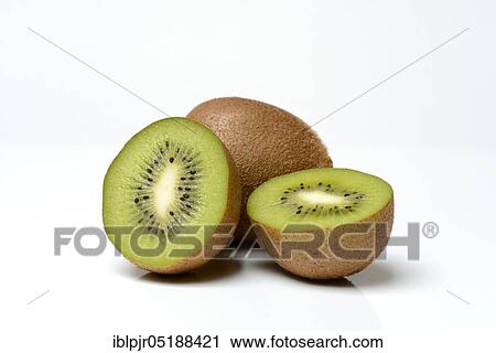 Stock Image - Sliced kiwi fruit, Actinidia chinensis. Fotosearch