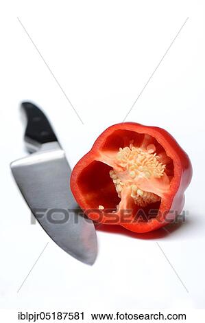 Sliced pepper with knife View Large Photo Image Stock Image - Sliced pepper with knife. Fotosearch