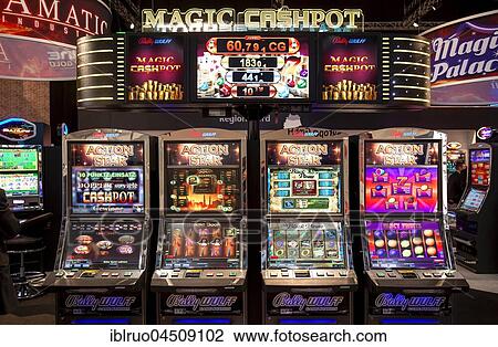 Stock Image - Slot machines, Düsseldorf, North Rhine-Westphalia, Germany, Europe. Fotosearch