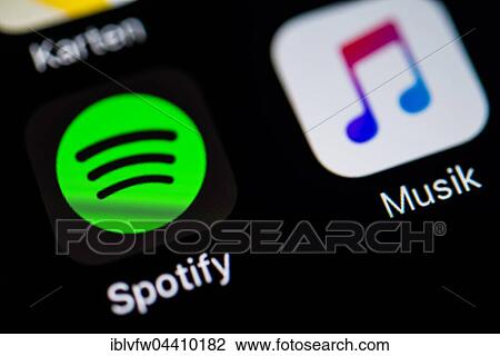 Smartphone screen with Music and Spotify app icons in detail View Large Photo Image Stock Image - Smartphone screen with Music and Spotify app icons in detail. Fotosearch