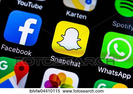 Smartphone screen with SnapChat, WhatsApp, Facebook app icons in detail View Large Photo Image Stock Photography - Smartphone screen with SnapChat, WhatsApp, Facebook app icons in detail. Fotosearch