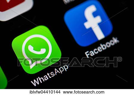 Smartphone screen with WhatsApp and Facebook app icons View Large Photo Image Picture - Smartphone screen with WhatsApp and Facebook app icons. Fotosearch
