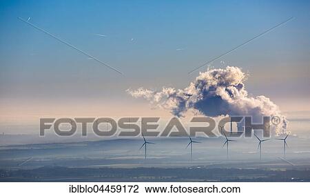 Smoke cloud from power plant Weisweiler, RWE Power AG, lignite-fired power plant and wind power plants, Eschweiler, Rhineland, North Rhine-Westphalia, Germany, Europe View Large Photo Image Stock Image - Smoke cloud from power plant Weisweiler, RWE Power AG, lignite-fired power plant and wind power plants, Eschweiler, Rhineland, North Rhine-Westphalia, Germany, Europe. Fotosearch