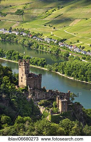 Stock Image - Sooneck Castle on the Rhine, Upper Middle Rhine Valley World Heritage Site, Niederheimbach, Rhineland-Palatinate, Germany, Europe. Fotosearch