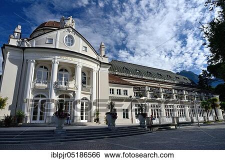 Spa hotel on Passeierpromenade, Merano, South Tyrol, Italy, Europe View Large Photo Image Stock Photograph - Spa hotel on Passeierpromenade, Merano, South Tyrol, Italy, Europe. Fotosearch