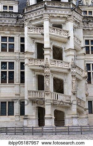 Stock Photo - Spiral staircase, Castle Blois, Blois, Centre, France, Europe. Fotosearch