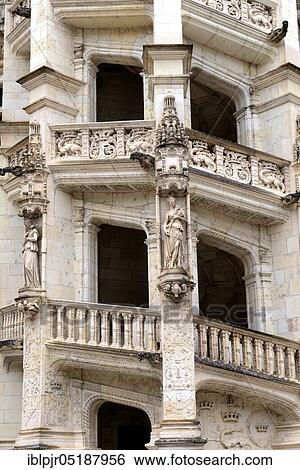 Spiral staircase, Castle Blois, Blois, Centre, France, Europe View Large Photo Image Stock Photograph - Spiral staircase, Castle Blois, Blois, Centre, France, Europe. Fotosearch