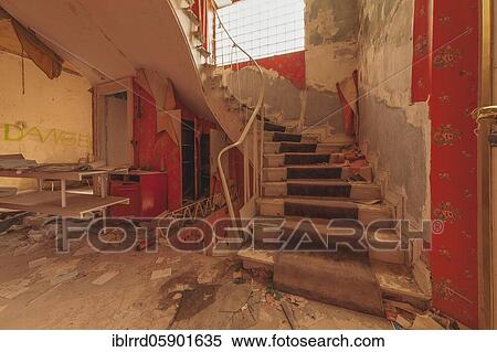 Spiral staircase, Lost Place, Villa Dr. Anna L., Bad Wildungen, Hesse, Germany, Europe View Large Photo Image Stock Photography - Spiral staircase, Lost Place, Villa Dr. Anna L., Bad Wildungen, Hesse, Germany, Europe. Fotosearch