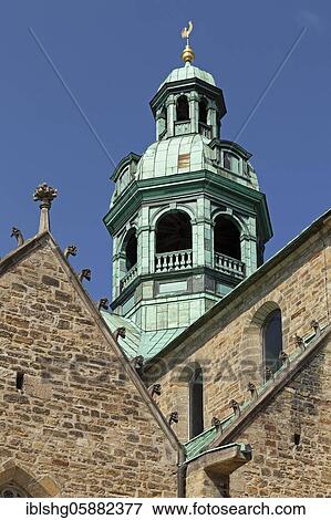 Spire of the high cathedral, Hildesheim, Lower Saxony, Germany, Europe View Large Photo Image Stock Photo - Spire of the high cathedral, Hildesheim, Lower Saxony, Germany, Europe. Fotosearch