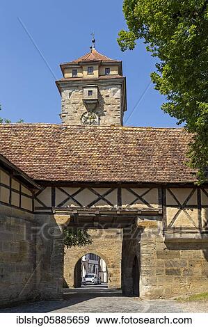Spitaltor, Old Town, Rothenburg ob der Tauber, Middle Franconia, Bavaria, Germany, Europe View Large Photo Image Stock Photo - Spitaltor, Old Town, Rothenburg ob der Tauber, Middle Franconia, Bavaria, Germany, Europe. Fotosearch