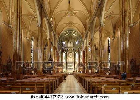Stock Image - St. Patrick's Basilica, Le Vieux-Port, Montreal, Quebec, Canada, North America. Fotosearch