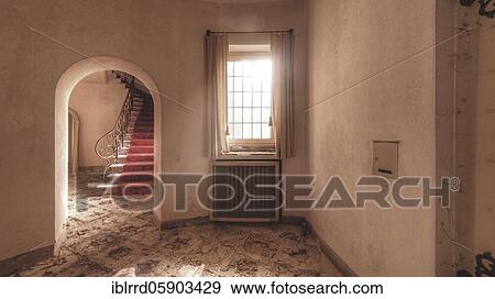 Staircase, interior, old villa, lost place, North Rhine-Westphalia, Germany, Europe View Large Photo Image Stock Photo - Staircase, interior, old villa, lost place, North Rhine-Westphalia, Germany, Europe. Fotosearch