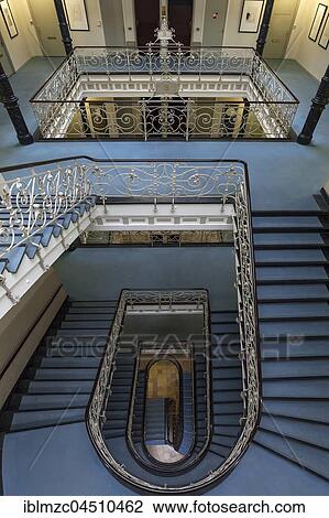 Stairwell from above, Kontorhausviertel Laeiszhof, Hamburg, Germany, Europe View Large Photo Image Stock Image - Stairwell from above, Kontorhausviertel Laeiszhof, Hamburg, Germany, Europe. Fotosearch