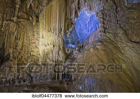Stalactites and stalagmites, illuminated dripstone cave, Thiên Đường Cave, National Park Phong Nha-Ke Bang, Phong Nha, Quang Binh, Vietnam, Asia View Large Photo Image Stock Photo - Stalactites and stalagmites, illuminated dripstone cave, Thiên Đường Cave, National Park Phong Nha-Ke Bang, Phong Nha, Quang Binh, Vietnam, Asia. Fotosearch