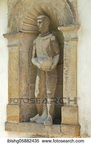 Statue above the entrance portal, Gymnasium Andreanum, Hildesheim, Lower Saxony, Germany, Europe View Large Photo Image Stock Photography - Statue above the entrance portal, Gymnasium Andreanum, Hildesheim, Lower Saxony, Germany, Europe. Fotosearch
