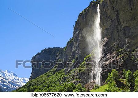 Staubbach Falls, Bernese Oberland, Switzerland, Europe View Large Photo Image Stock Image - Staubbach Falls, Bernese Oberland, Switzerland, Europe. Fotosearch