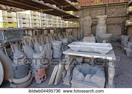 Storage room with archaeological pieces, archaeological findings, Granai del Foro, granaries, ancient city, Pompeii, Campania, Italy, Europe View Large Photo Image Stock Photograph - Storage room with archaeological pieces, archaeological findings, Granai del Foro, granaries, ancient city, Pompeii, Campania, Italy, Europe. Fotosearch