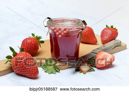Strawberry jam in glass, Strawberry jam, Fragaria x ananassa View Large Photo Image Stock Photo - Strawberry jam in glass, Strawberry jam, Fragaria x ananassa. Fotosearch