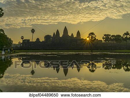 Sunrise, Angkor Wat, Cambodia, Asia View Large Photo Image Stock Image - Sunrise, Angkor Wat, Cambodia, Asia. Fotosearch