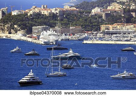 Stock Photo - Super yachts in the harbor, Monaco, Monte-Carlo, Monaco, Europe. Fotosearch